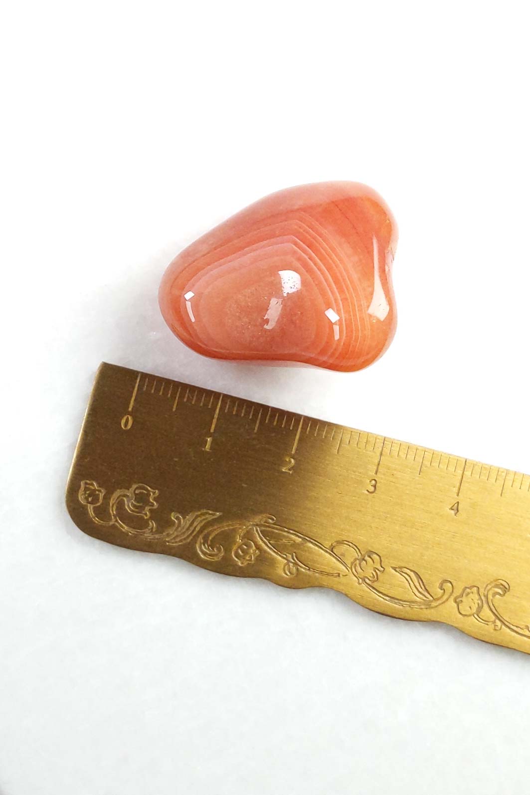 Vivid Orange Botswana Carnelian Pebble 28mm 13g