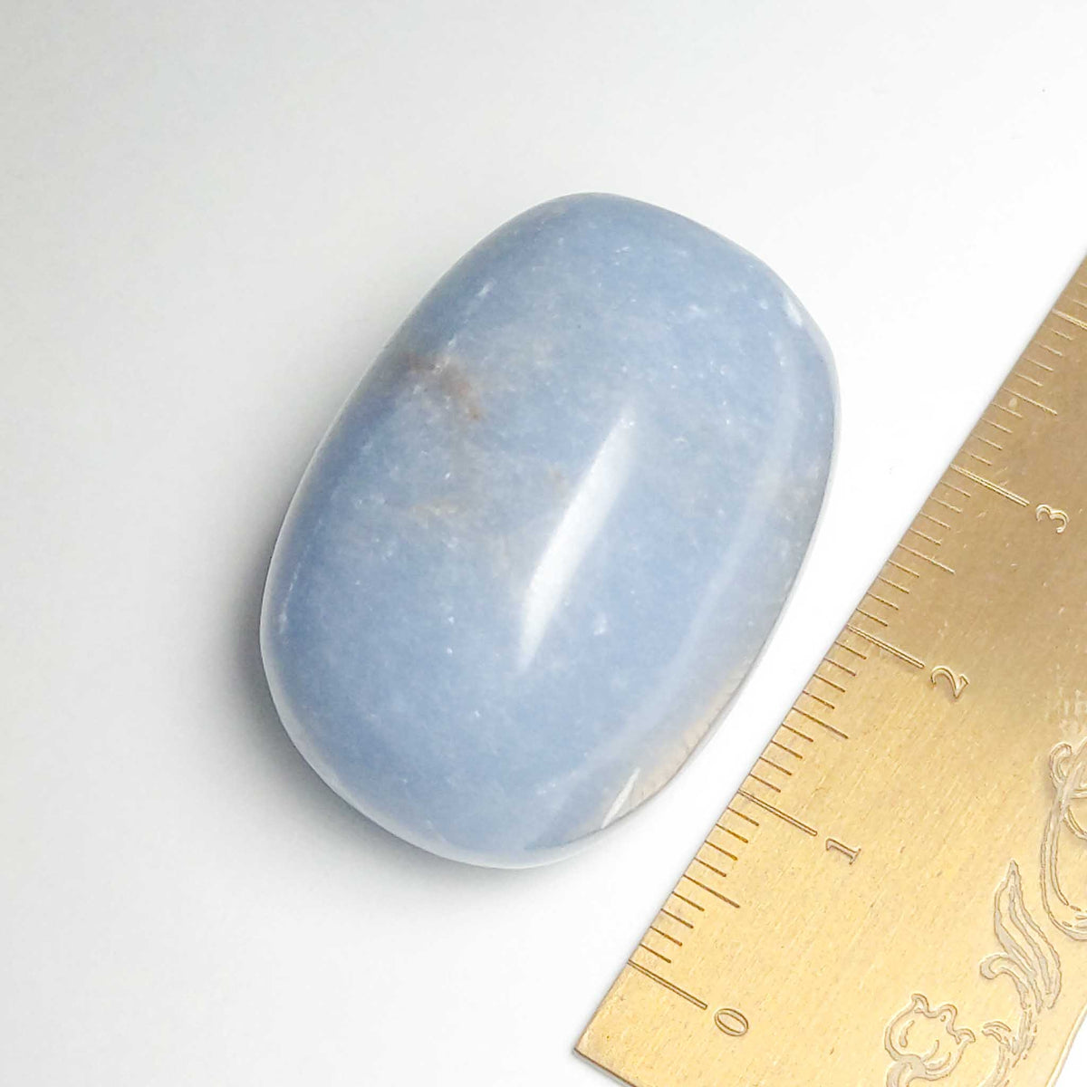 Blue Anhydrite Polished Pebble - Peru 32mm 30g